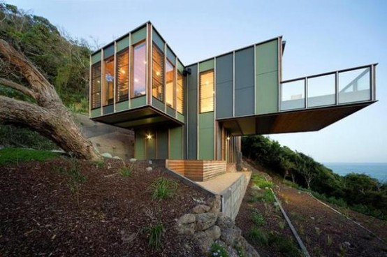 Tree house on the sea coast